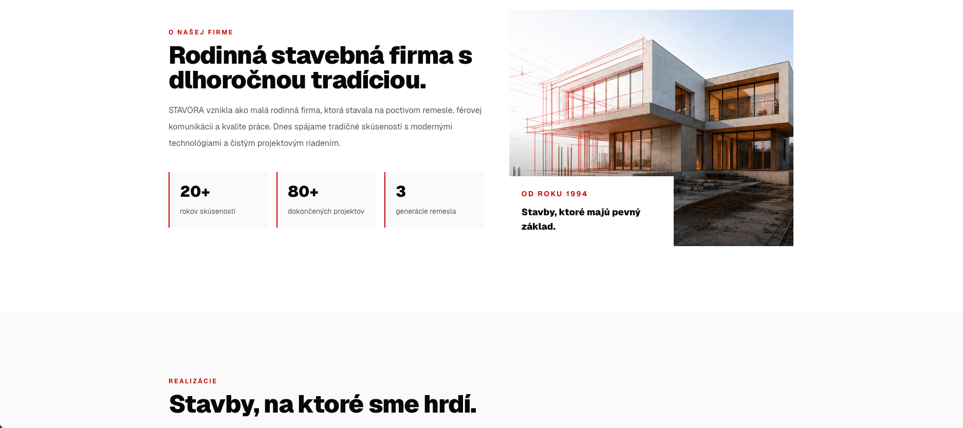 Ukážka projektu Stavora